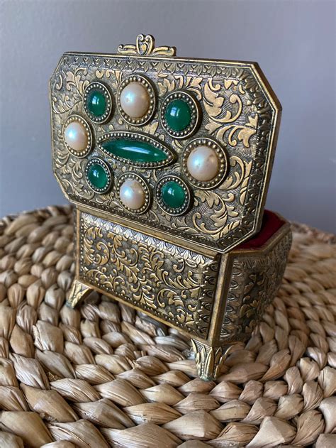 small metal trinket boxes|vintage metal trinket box.